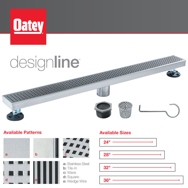 Oatey Linear Grid Shower Drain Wayfair.ca